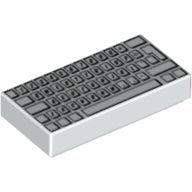 Plaatje in Gallery viewer laden, LEGO® los onderdeel Tegel met Motief in kleur Wit 3069pb0030
