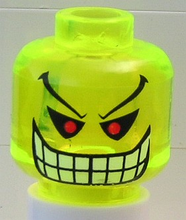 Plaatje in Gallery viewer laden, LEGO® los onderdeel Hoofd Doorzichtig Neon Groen 3626bpb0243