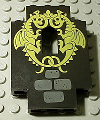 LEGO® los onderdeel Paneel met Motief Zwart 4444pb03