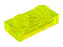 Plaatje in Gallery viewer laden, LEGO® onderdeel Plaat Algemeen Doorzichtig Neon Groen 3023