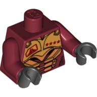 Plaatje in Gallery viewer laden, LEGO® los onderdeel Lijf met Motief Donkerrood 973pb0158c01