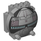 LEGO® Voorruit met Motief Licht Blauwachtig Grijs 30366pb01