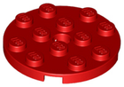 LEGO® los onderdeel Plaat Rond in kleur Rood 60474