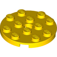 Plaatje in Gallery viewer laden, LEGO® los onderdeel Plaat Rond in kleur Geel 60474
