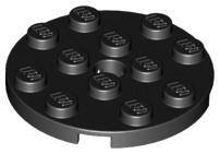 LEGO® los onderdeel Plaat Rond in kleur Zwart 60474