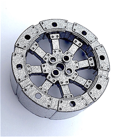 LEGO® los onderdeel Wiel in kleur Speckle Zwart-Zilver 55817