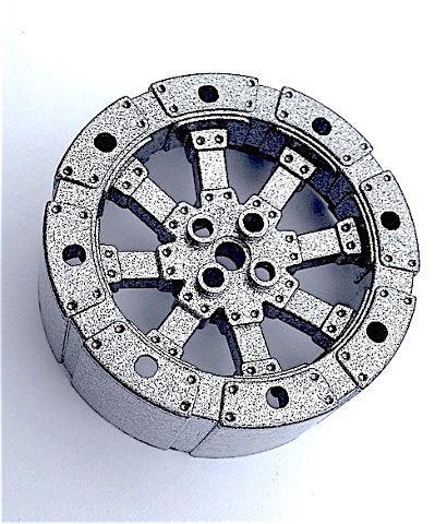 LEGO® los onderdeel Wiel in kleur Speckle Zwart-Zilver 55817