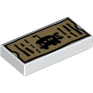 LEGO® los onderdeel Tegel met Motief in kleur Wit 3069pb0104