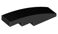 Plaatje in Gallery viewer laden, LEGO® los onderdeel Dakpan Gebogen in kleur Zwart 61678