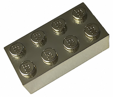Plaatje in Gallery viewer laden, LEGO® los onderdeel Steen in kleur Chroom Goud 3001