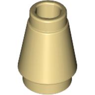 Plaatje in Gallery viewer laden, LEGO® los onderdeel Kegel in kleur Geelbruin 4589b