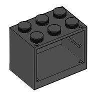 Plaatje in Gallery viewer laden, LEGO® los onderdeel Container in kleur Zwart 4532