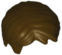 Plaatje in Gallery viewer laden, LEGO® los onderdeel Haar in kleur Donker Bruin 62810