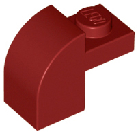LEGO® los onderdeel Dakpan Gebogen in kleur Donkerrood 6091