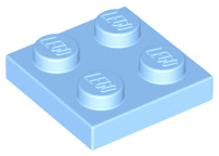 LEGO® los onderdeel Plaat Algemeen Helder Lichtblauw 3022