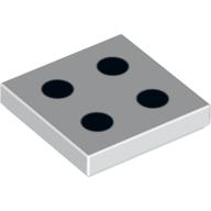 LEGO® los onderdeel Tegel met Motief in kleur Wit 3068pb0291