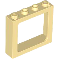 Plaatje in Gallery viewer laden, LEGO® los onderdeel Raamkozijn in kleur Geelbruin 6556