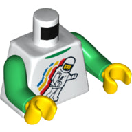Plaatje in Gallery viewer laden, LEGO® los onderdeel Lijf met Motief Wit 973pb0549c01