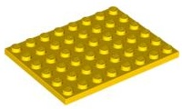 LEGO® los onderdeel Plaat Algemeen in kleur Geel 3036
