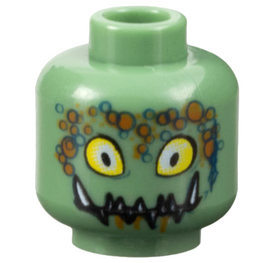 LEGO® los onderdeel Hoofd in kleur Zandgroen 3626pb0375