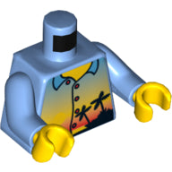Plaatje in Gallery viewer laden, LEGO® onderdeel Lijf met Motief Medium Blauw 973pb0566c01