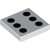 Plaatje in Gallery viewer laden, LEGO® los onderdeel Tegel met Motief in kleur Wit 3068pb0293