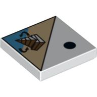 Plaatje in Gallery viewer laden, LEGO® los onderdeel Tegel met Motief in kleur Wit 3068pb0191