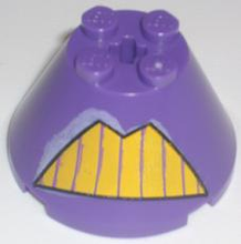 Plaatje in Gallery viewer laden, LEGO® los onderdeel Kegel met Motief Donkerpaars 3943bpb03