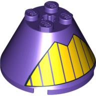Plaatje in Gallery viewer laden, LEGO® los onderdeel Kegel met Motief Donkerpaars 3943bpb03