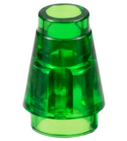 LEGO® los onderdeel Kegel in kleur Doorzichtig Groen 4589b