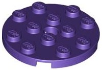 LEGO® los onderdeel Plaat Rond in kleur Donkerpaars 60474