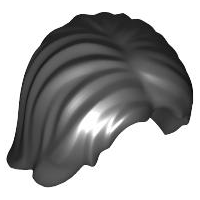 Plaatje in Gallery viewer laden, LEGO® los onderdeel Haar in kleur Zwart 88283
