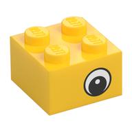 LEGO® los onderdeel Steen met Motief in kleur Geel 3003pb026