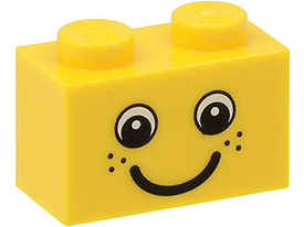 LEGO® los onderdeel Steen met Motief in kleur Geel 3004pb085