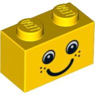 LEGO® los onderdeel Steen met Motief in kleur Geel 3004pb085