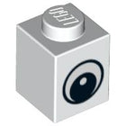 LEGO® los onderdeel Steen met Motief in kleur Wit 3005pb011