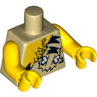 Plaatje in Gallery viewer laden, LEGO® los onderdeel Lijf met Motief Geelbruin 973pb0659c01