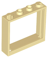 Plaatje in Gallery viewer laden, LEGO® los onderdeel Raamkozijn in kleur Geelbruin 60594