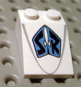 LEGO® los onderdeel Dakpan met Motief in kleur Wit 3298pb040
