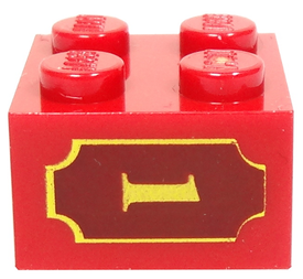 LEGO® los onderdeel Steen met Motief in kleur Rood 3003pb027