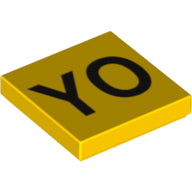 Plaatje in Gallery viewer laden, LEGO® los onderdeel Tegel met Motief Geel 3068pb0312