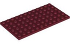 LEGO® los onderdeel Plaat Algemeen in kleur Donkerrood 3028