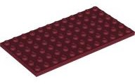 LEGO® los onderdeel Plaat Algemeen in kleur Donkerrood 3028