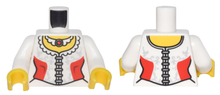 Plaatje in Gallery viewer laden, LEGO® los onderdeel Lijf met Motief Wit 973pb0698c01