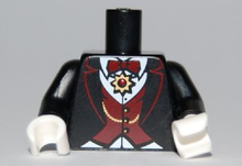 Plaatje in Gallery viewer laden, LEGO® los onderdeel Lijf met Motief Zwart 973pb0720c01