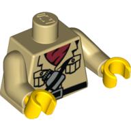 Plaatje in Gallery viewer laden, LEGO® los onderdeel Lijf met Motief Geelbruin 973pb0723c01