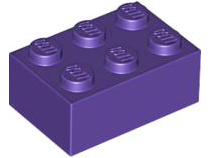 LEGO® los onderdeel Steen in kleur Donkerpaars 3002