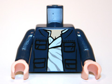 Plaatje in Gallery viewer laden, LEGO® los onderdeel Lijf met Motief Donkerblauw 973pb0728c01