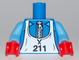 LEGO® los onderdeel Lijf met Motief Blauw 973pb0718c01