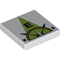 Plaatje in Gallery viewer laden, LEGO® los onderdeel Tegel met Motief in kleur Wit 3068pb0356